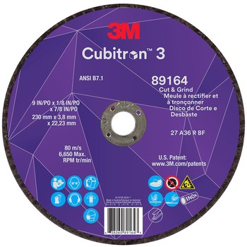 Imágen de 3M Cubitron 3 Disco de corte y rectificado 89164 (Imagen principal del producto)