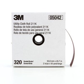 3M Rollo 05042 - 2 pulg. x 50 yd - Óxido de aluminio - 320 - Extrafino