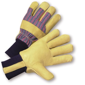 Imágen de West Chester Azul/Rojo Grande Algodón/Cuero/Poliéster Grano Piel de cerdo Guantes para condiciones frías (Imagen principal del producto)
