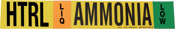 Imágen de Brady Negro/Verde/Naranja/Blanco sobre amarillo Vinilo 90449 Marcador de tubería autoadhesivo (Imagen principal del producto)