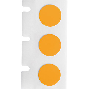Brady M4-83-499-OR-BK Etiquetas adhesivas multiuso agresivas - 0.5 pulg. x 0.5 pulg. - Nailon - Negro sobre naranja - B-499