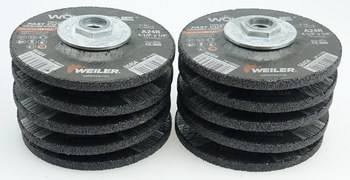 Weiler Wolverine Rueda esmeriladora de superficie 56454 - 4-1/2 pulg - Óxido de aluminio - 24 - R