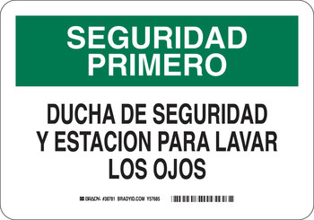 Imágen de Brady B-120 Español Cartel de lavado de ojos y ducha 39686 (Imagen principal del producto)