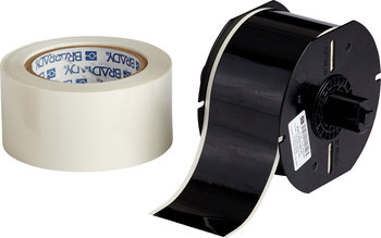 Imágen de Brady ToughStripe Negro brillante Interior Poliéster Transferencia térmica B30C-2250-483BK-KT Cinta imprimible para marcar el piso con sobrelaminado (Imagen principal del producto)