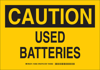 Imágen de Brady B-555 Aluminio Rectángulo Amarillo Inglés Cartel de sala de baterías 126063 (Imagen principal del producto)