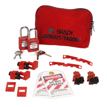 Imágen de Brady 99302 Negro sobre rojo Nailon Kit de bloqueo/etiquetado (Imagen principal del producto)