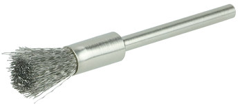 Weiler Acero inoxidable Cepillo de copa - Accesorio Eje - Diámetro 3/16 pulg. - Diámetro de la cerda 0.003 pulg. - 26099
