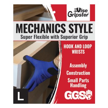 Global Glove Vise Gripster 303RV Negro/Azul Grande Algodón/Poliéster Guantes de trabajo - 303rv lg