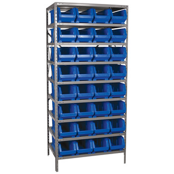 Imagen de Akro-mils AS2479284 Akrobin 6500 lb Ajustable Azul Gris Revestido en polvo Acero 22 ga Abierto Ajustable Sistema de estantería fijo (Imagen principal del producto)