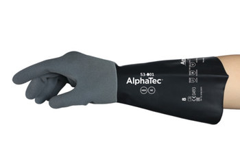 Ansell AlphaTec ANSELL GRIP™ 53-001 Negro 10 Neopreno Apoyado Guantes resistentes a productos químicos - acabado Áspero - Longitud 13 pulg. - 076490-09722