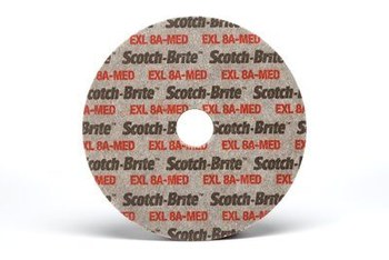 3M Scotch-Brite Unificado Óxido de aluminio Mediano Rueda de desbaste - Mediano grado - Accesorio Eje - Diámetro 3 pulg. - Agujero Central 3/8 pulg. - Grosor 1/8 pulg. - 18583