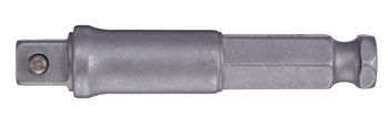 Vega Tools 7/16 pulg. Unidad Hex Adaptador 375ADP12 - 1/2 pulg. cuadrado macho - 3 pulg. Longitud - Acero S2 Modificado - Gris Gunmetal acabado - 00504