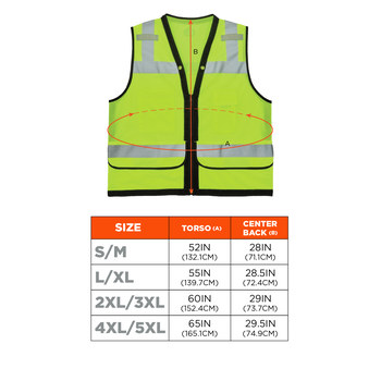 Ergodyne GloWear 8253HDZ Chaleco de alta visibilidad 23325 - tamaño Grande/XG - Poliéster - Lima - ANSI clase 2