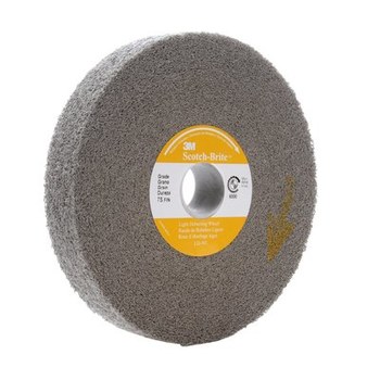3M Scotch-Brite Convoluto Carburo de silicio Mediano Rueda de desbaste - Fina grado - Accesorio Eje - Diámetro 6 pulg. - Agujero Central 1 pulg. - Grosor 1 pulg. - 01661
