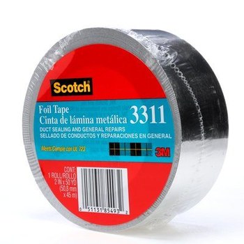 3M Scotch 3311 Cinta de aluminio - 2 pulg. Anchura x 50 yd Longitud - 3.6 mil espesor total - 85493