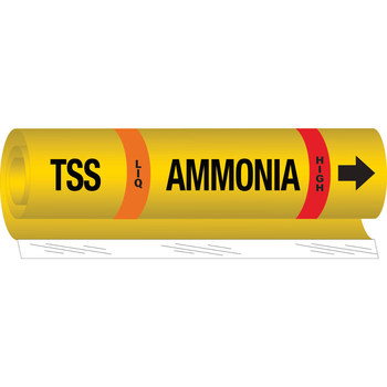 Imágen de Brady Negro/Naranja/Rojo/Blanco sobre amarillo Poliéster 57999 Marcador de tubería de envoltura (Imagen principal del producto)