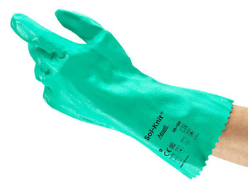 Ansell AlphaTec 39-122 Verde 9 Nitrilo Apoyado Guantes resistentes a productos químicos - acabado Áspero - Longitud 12 pulg. - 076490-17802
