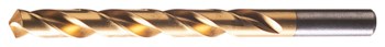 Cle-Line 1898-TN Taladro de Jobber - Corte de mano derecha - Punta Radial 118° - Acabado TiN - Longitud Total 5.2362 pulg. - Flauta Espiral - Acero de alta velocidad - Vástago Recto - C24370