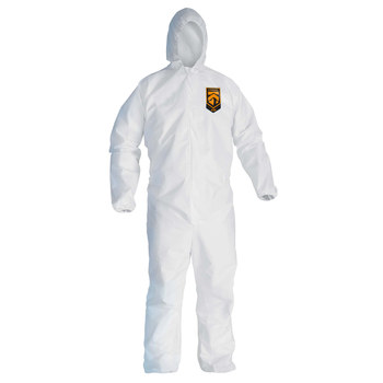 Ansell KleenGuard Overoles resistentes a productos químicos A30 46113 - tamaño Grande - Microfuerza - Blanco