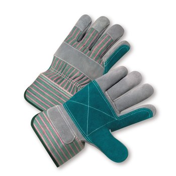 Imágen de West Chester 500DP-A Verde/Rosa Grande Cuero Dividir Cuero vacuno Cuero Guantes de trabajo (Imagen principal del producto)