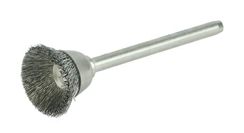 Weiler Acero inoxidable Cepillo de copa - Accesorio Vástago sin rosca - Diámetro 5/8 pulg. - Diámetro de la cerda 0.005 pulg. - 26076