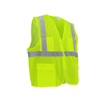 Global Glove FrogWear HV Chaleco de seguridad de alta visibilidad GLO-271-LG - tamaño Grande - Malla Poliéster - Amarillo/verde de alta visibilidad - ANSI clase 2, tipo R - glo-271 lg