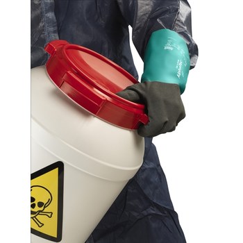 Ansell AlphaTec ANSELL GRIP™ B58-535 Mar verde/antracita gris 11 Nitrilo Apoyado Guante resistente a productos químicos - acabado Áspero - Longitud 14 pulg. - 076490-23823