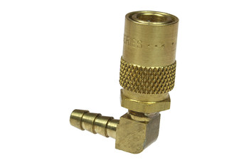 Imágen de Acoplador de codo de 90 ° con válvula Moldflow 6-216VP de Latón por 1/4 pulg. de Coilhose (Imagen principal del producto)