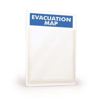 Imágen de Brady Acrílico Azul sobre blanco Soporte de mapa de evacuación 45381 (Imagen principal del producto)