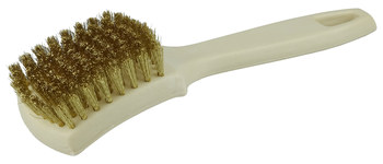 Weiler Latón Cepillo de alambre de mano - 2.5 pulg. ancho x 8.65 pulg longitud - Diámetro de la cerda 0.008 pulg. - 99593