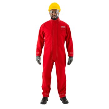 Ansell AlphaTec Overoles resistentes a productos químicos 66-667 666673IN5XL - tamaño 5XG - CPC poliéster - Rojo - 05356