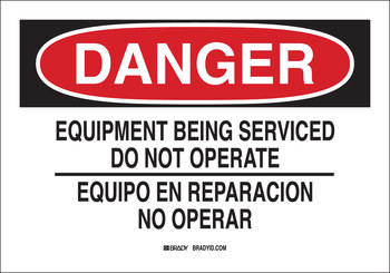 Imágen de Brady B-401 Poliestireno Rectángulo Blanco Inglés/Español Cartel de seguridad del equipo 50270 (Imagen principal del producto)