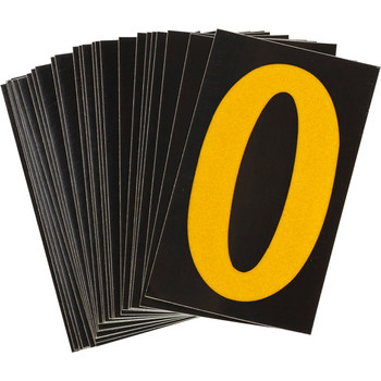 Imágen de Brady Bradylite Amarillo sobre negro Reflectante Exterior Número 5905-0 Etiqueta de número (Imagen principal del producto)