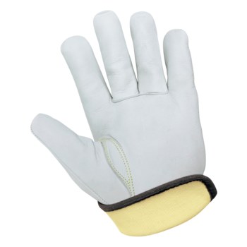 Global Glove CR3900 Blanco Grande Cuero Grano Piel de cabra Guantes resistentes a cortes - cr3900 lg