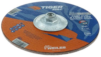 Weiler Tiger Zirc Disco esmerilador 58076 - 9 pulg. - Zirconio - 24 - T