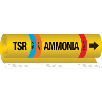 Imágen de Brady Negro/Naranja/Rojo/Blanco sobre amarillo Poliéster 57998 Marcador de tubería de envoltura (Imagen principal del producto)