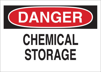 Imágen de Brady B-555 Aluminio Rectángulo Blanco Inglés Señal de almacenamiento de productos químicos 122406 (Imagen principal del producto)