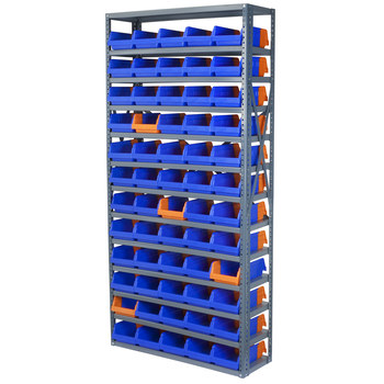 Imagen de Akro-mils AS127936462B 6500 lb Ajustable Azul Gris Revestido en polvo Acero 22 ga Abierto Ajustable Sistema de estantería fijo (Imagen principal del producto)