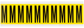 Imágen de Brady 34 Series Negro sobre amarillo Interior Paño de vinilo 34 Series Carta 3440-M Etiqueta en forma de letra (Imagen principal del producto)