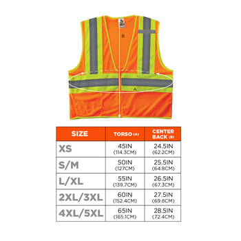 Ergodyne Glowear 8229Z Chaleco de alta visibilidad 21307 - tamaño 2EG/3EG - Poliéster - Naranja de alta visibilidad - ANSI clase 2