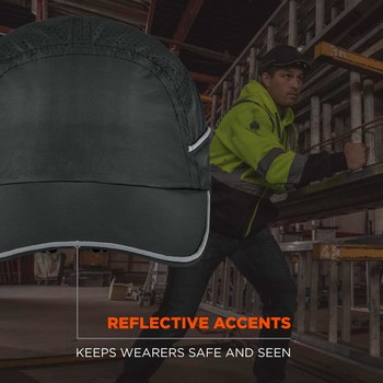 Ergodyne Skullerz 8965 Gorra antigolpes con LED 23369 - Velcro suspensión - Negro