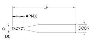 M3S Carburo Fresa escariadora - longitud de 1.5 pulg. - 01215