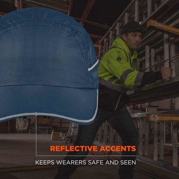 Ergodyne Skullerz 8965 Gorra antigolpes con LED 23339 - Velcro suspensión - Azul marino