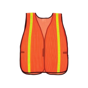 Global Glove FrogWear HV Chaleco de seguridad de alta visibilidad GLO-10-O-1IN - tamaño Grande - Malla Poliéster - Naranja de alta visibilidad - 01988