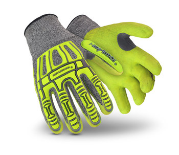 HexArmor Rig Lizard Thin Lizzie 2090X Gris/Amarillo 9 Vidrio/HPPE Recubrimiento sin costuras Guantes resistentes a cortes - 2090x sz 9