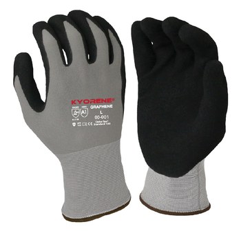 Armor Guys Kyorene 00-001 Gray/Black Large Cut-Resistant Gloves - ANSI A1 Cut Resistance - Nitrile Foam Palm & Fingers Coating - 00-001 LG