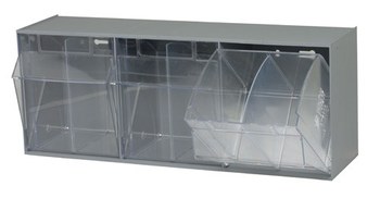 Imagen de Quantum Storage QTB303GY Gris Transparente Revestido en polvo Plástico Apilable Gabinete Gaveta Inclinable (Imagen principal del producto)