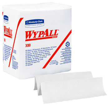 Kimberly-Clark Wypall X80 Limpiador 41026, Hydroknit, - 12 pulg. x 12.5 pulg. - Blanco