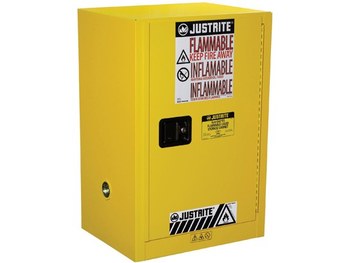 Justrite Sure-Grip Gabinete de almacenamiento de material peligroso EX Compac 891200 - 12 gal - Amarillo - 11221