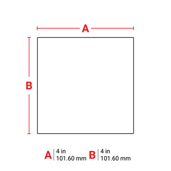 Brady i61-77-402-1.4 Rollo de etiquetas troqueladas para impresoras - 4 pulg. x 4 pulg. - Papel - Blanco - B-402